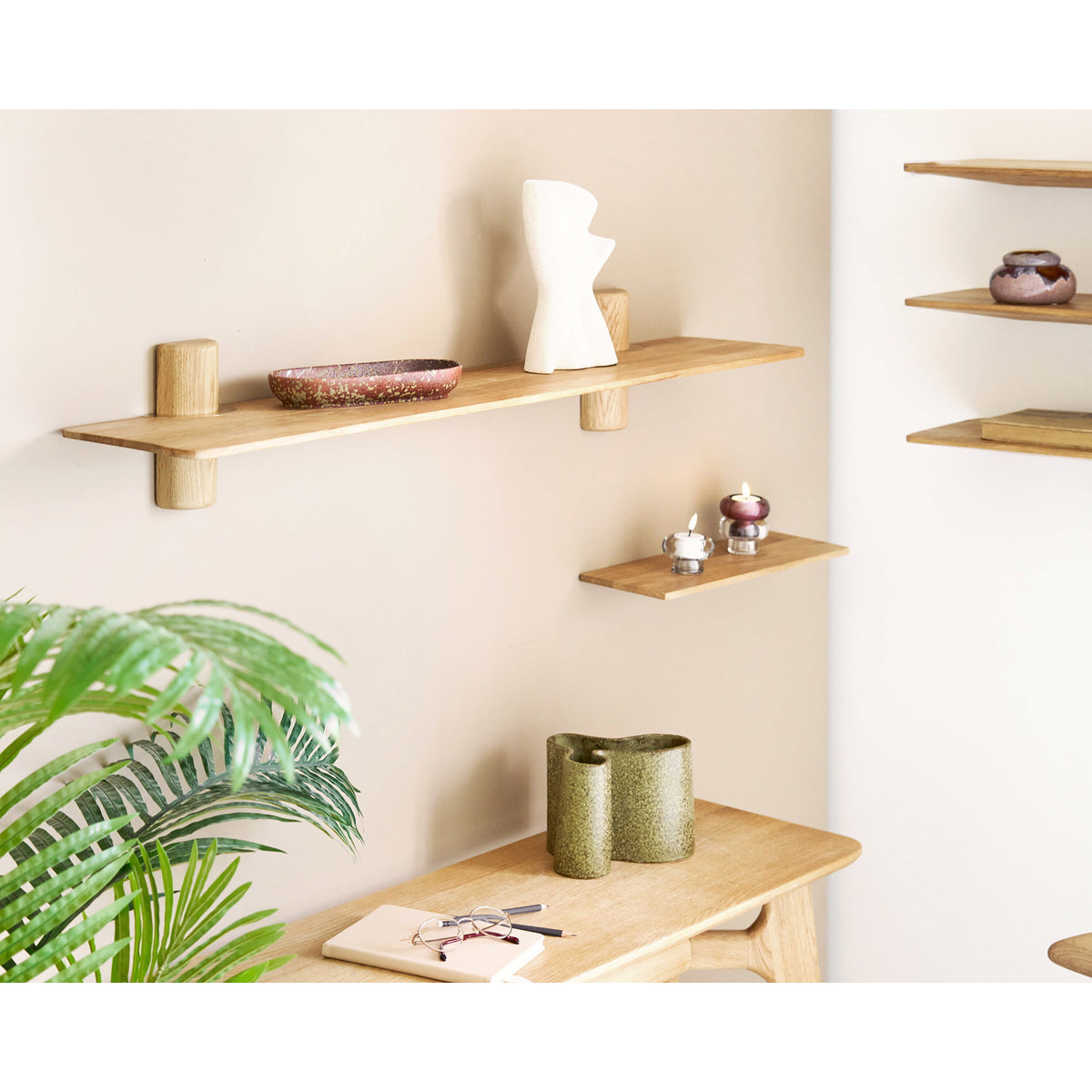 Estante de pared Calcata - Roble