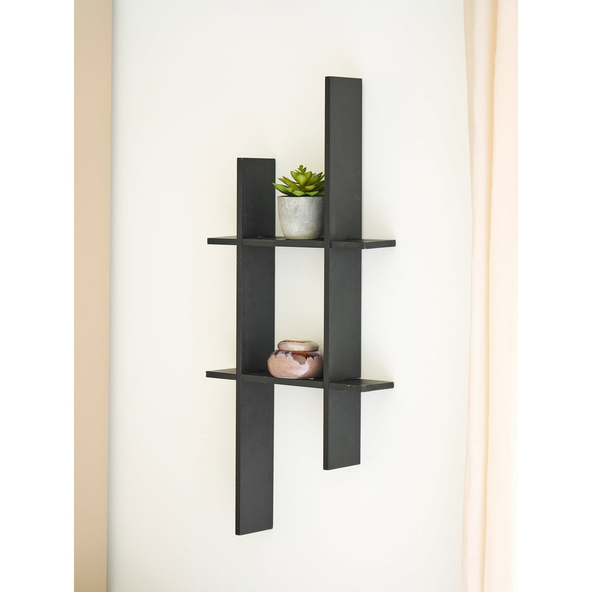 Estante de pared Mostar - Negro
