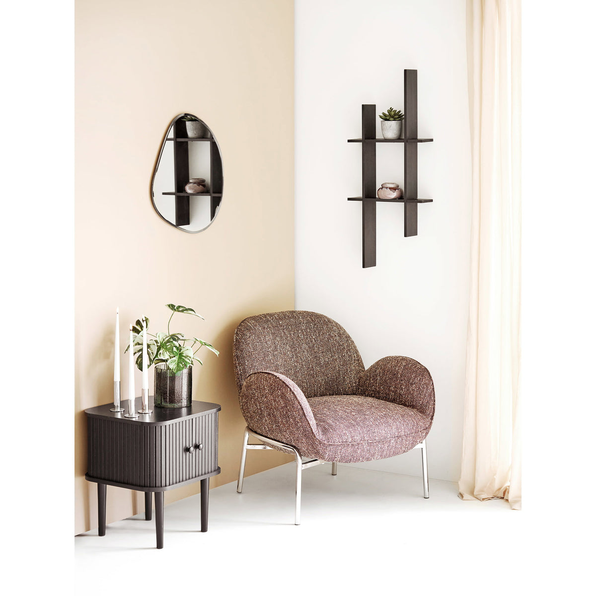 Estante de pared Mostar - Negro