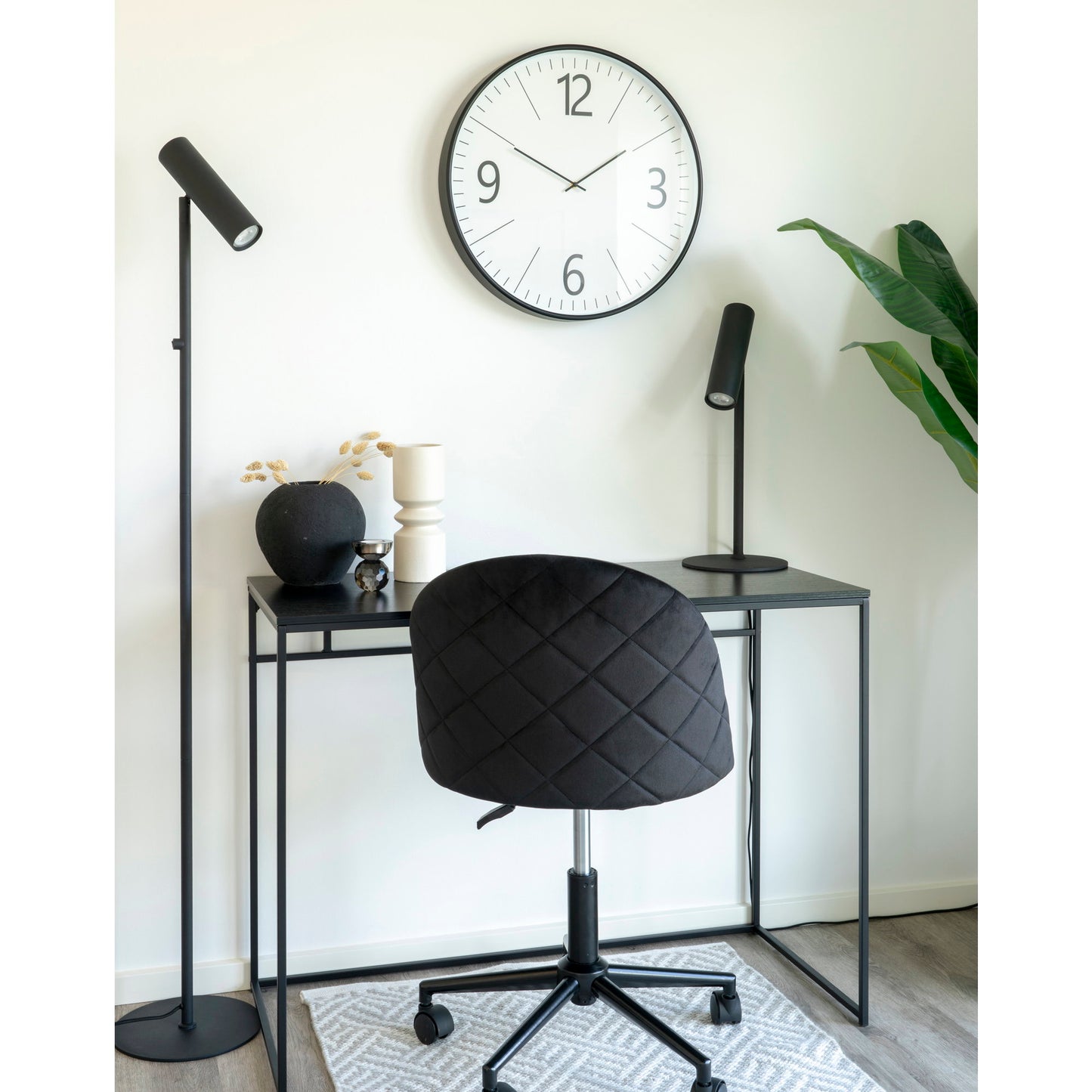 Reloj de pared Biel - Negro / Blanco