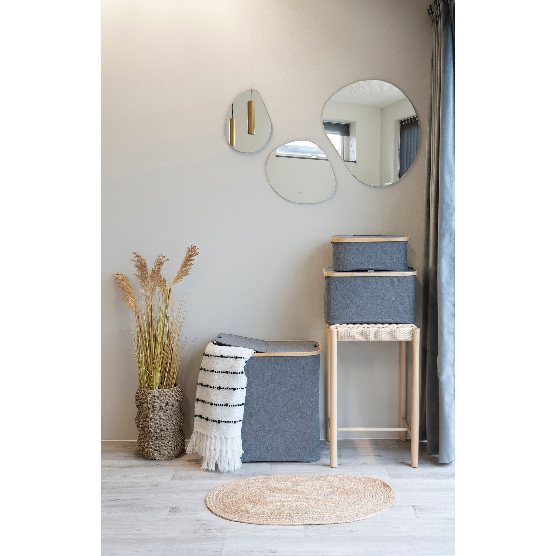 Cesto para la ropa sucia Noto - Gris oscuro