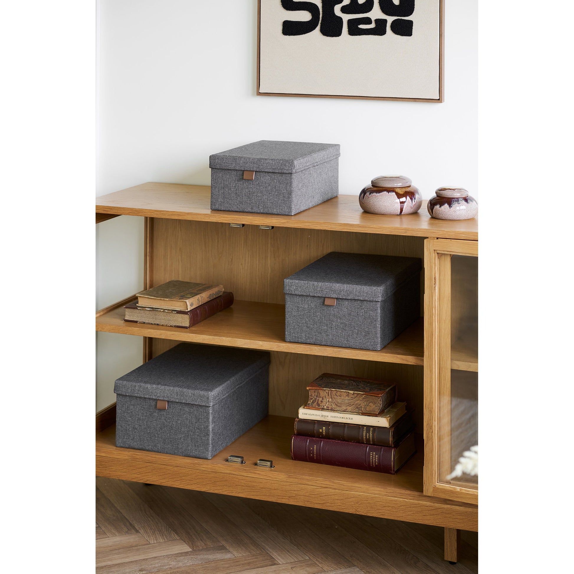 Cajas de almacenamiento Noto - Gris oscuro