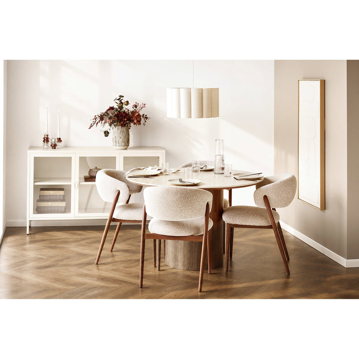 Jarrón - Marrón / Blanco