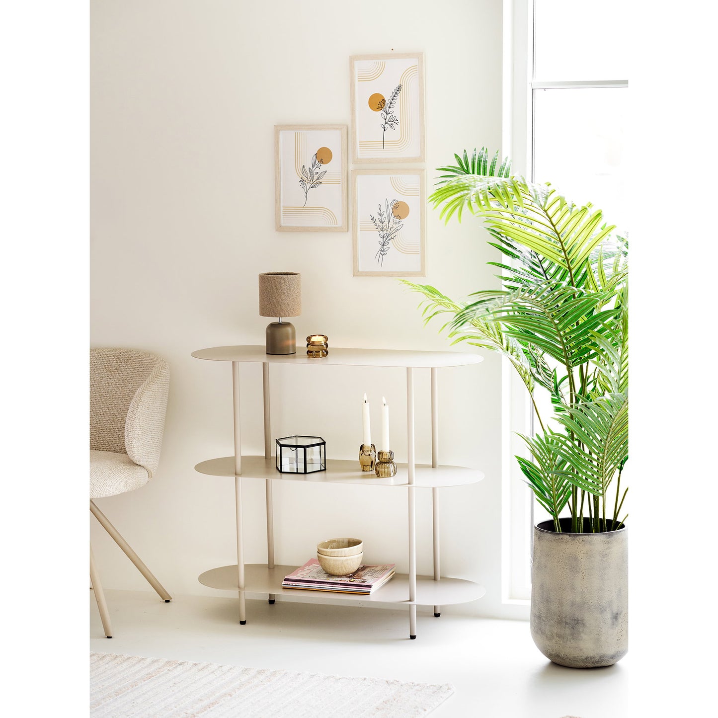Maceta decorativa Hou - Beige antiguo