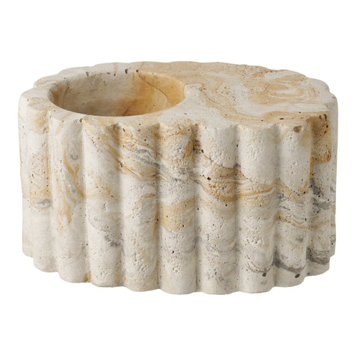 Portavelas de cemento – marrón y beige