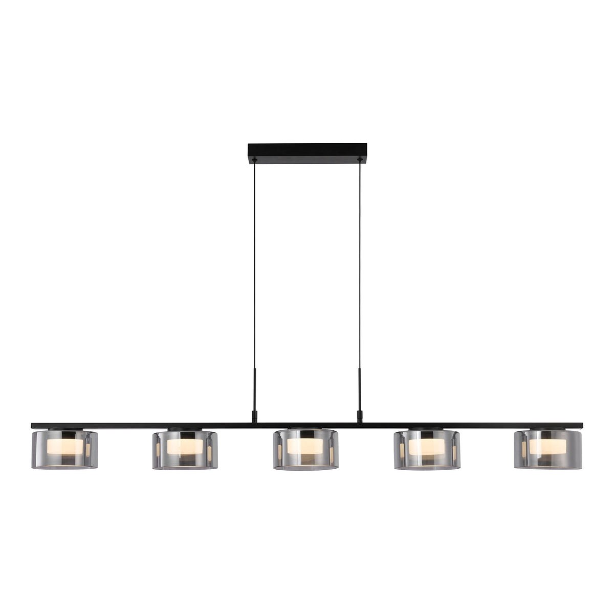 Lámpara colgante Cholet - Negro / Transparente