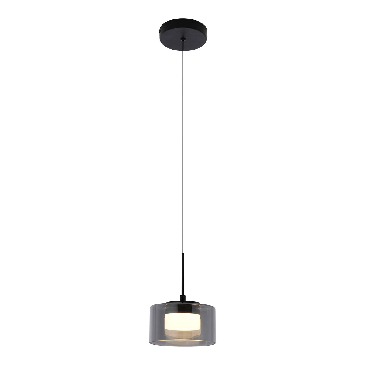 Lámpara colgante Cholet - Negro / Transparente