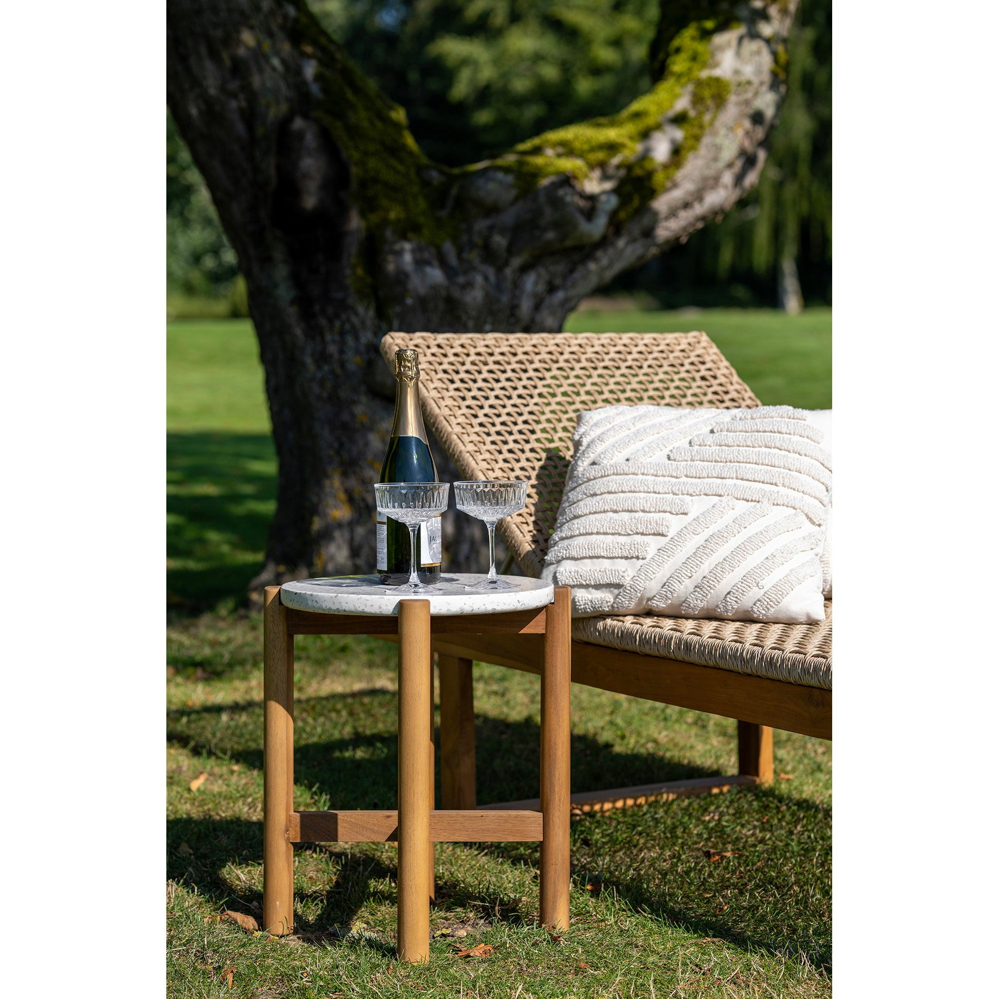 Mesa auxiliar Terracina - Natural / Blanco