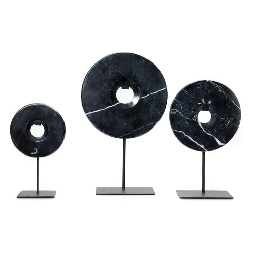 The Marble Plate with Stand - Black - L