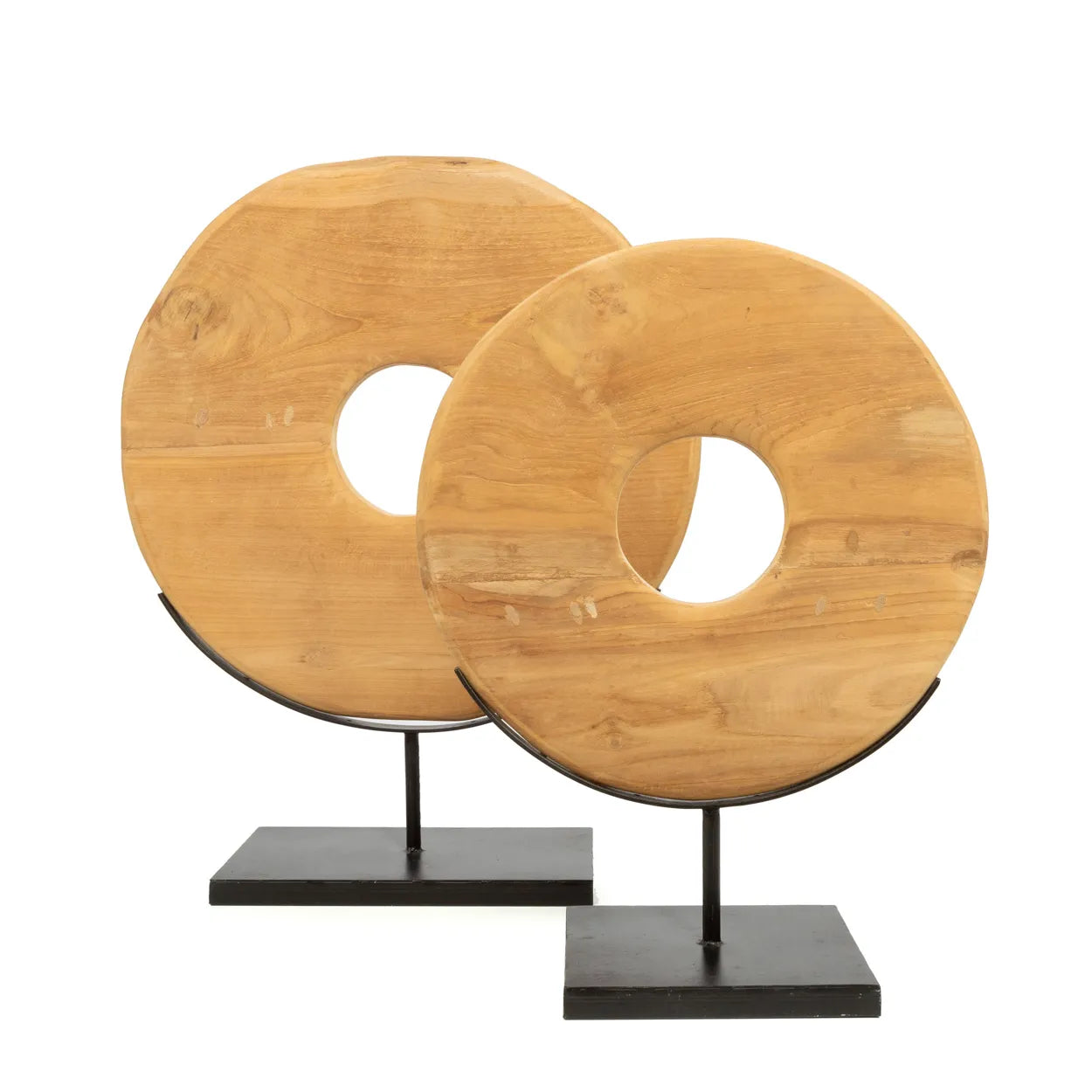 The Teak Disc on Stand - M