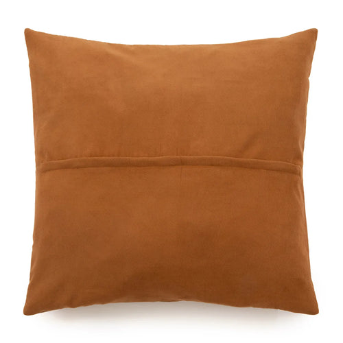 Four-panel leather cushion cover - Camel - 60x60
