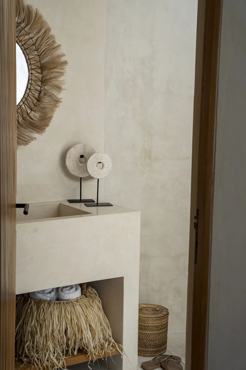 Marble Disk with Stand - White - M