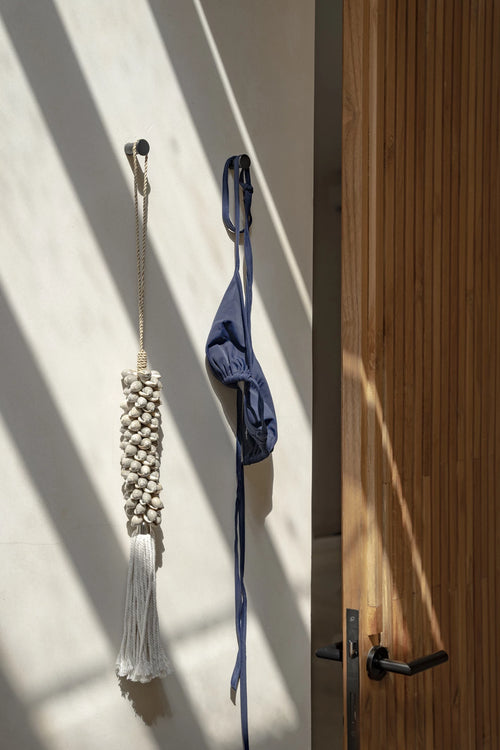 Shell and Cotton Tassel - Grey