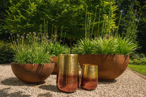 Two-tone brass planter - Brass - XL