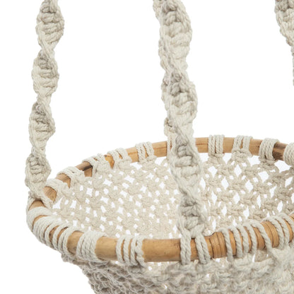 El Portaplantas de Macramé Trenzado - Natural Blanco - L