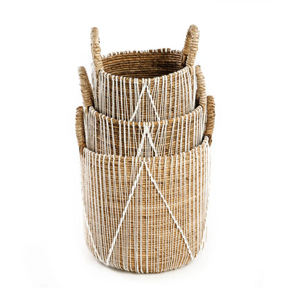 La Cesta de Macramé Straight Stitched - Natural Blanco - S