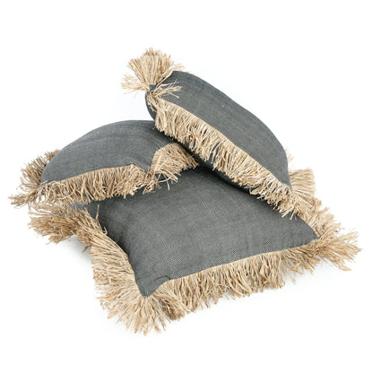 The Pretty Cotton Cushion Cover - Natural Black - 60x60